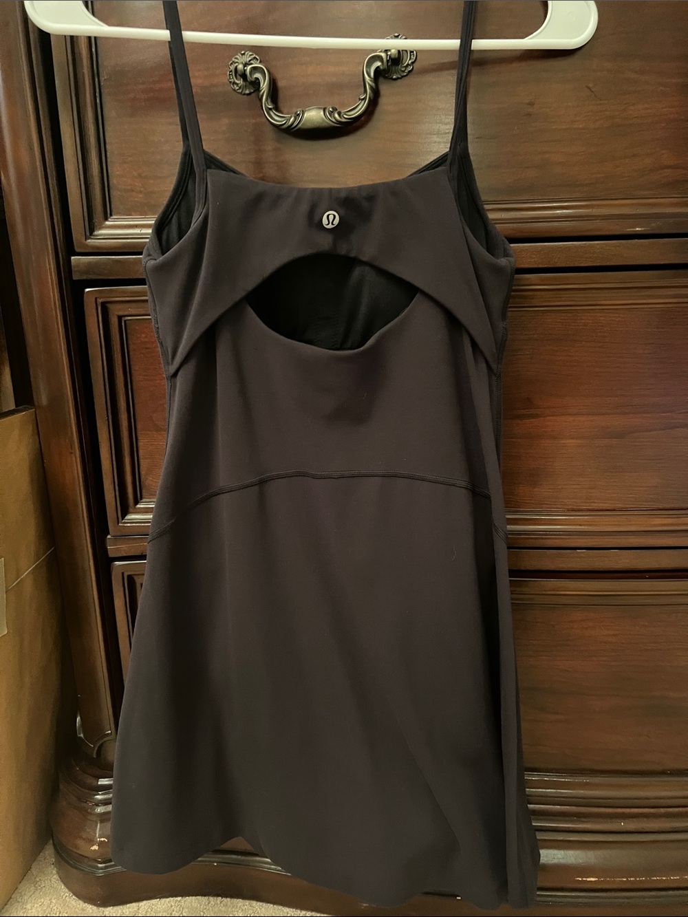 lululemon athletica Black Spaghetti-Strap Cutout Mini Dress